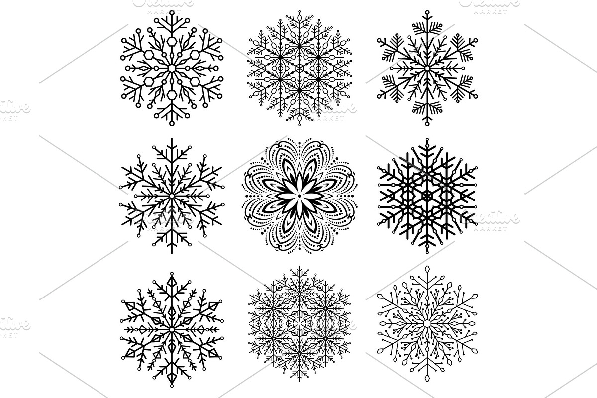 Set of Vector Snowflakes in Web Elements - product preview 8