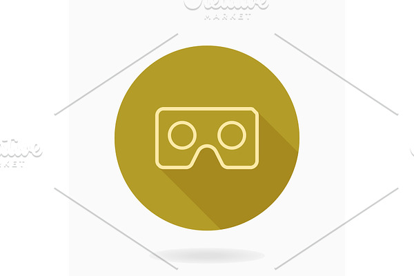 Fine Vector Flat Icon With Golden VR