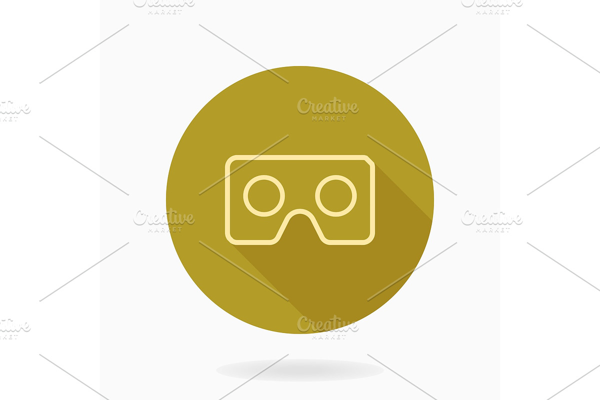 Fine Vector Flat Icon With Golden VR in Icons - product preview 8