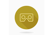 Fine Vector Flat Icon With Golden VR