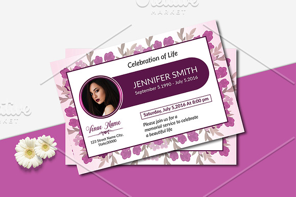 Funeral Invitation / Announcement V5 in Card Templates - product preview 1