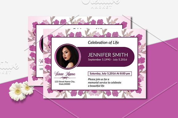 Funeral Invitation / Announcement V5 in Card Templates - product preview 2