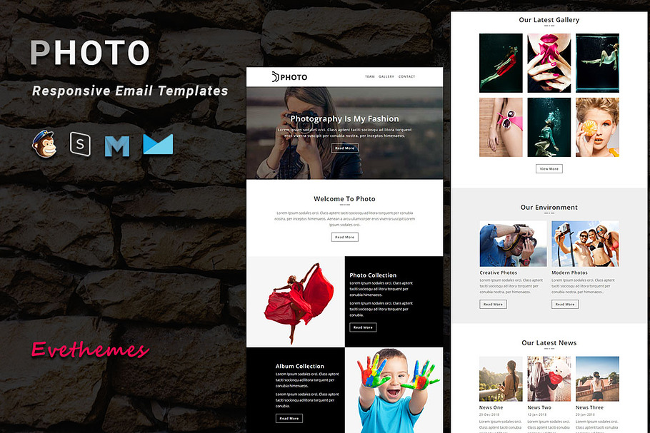 PHOTO - Responsive Email Template in Mailchimp Templates - product preview 8