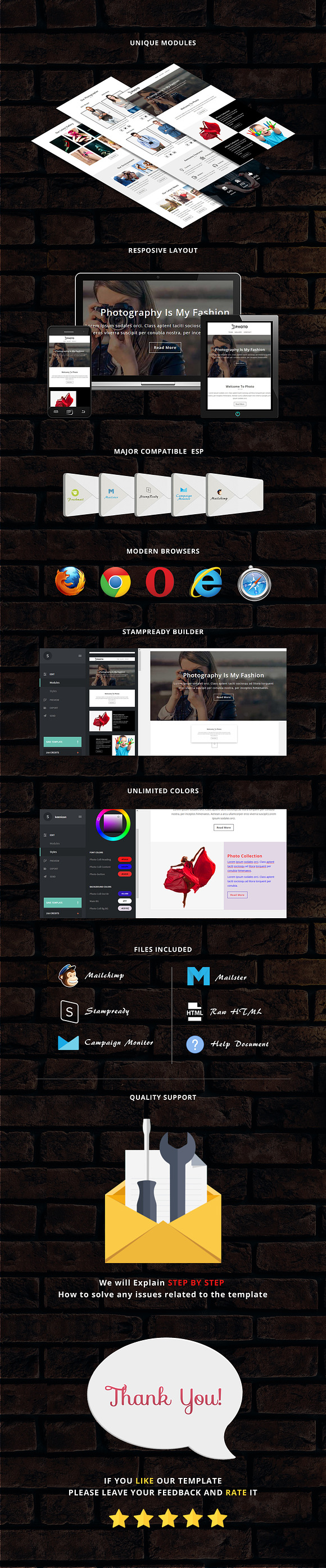 PHOTO - Responsive Email Template in Mailchimp Templates - product preview 2
