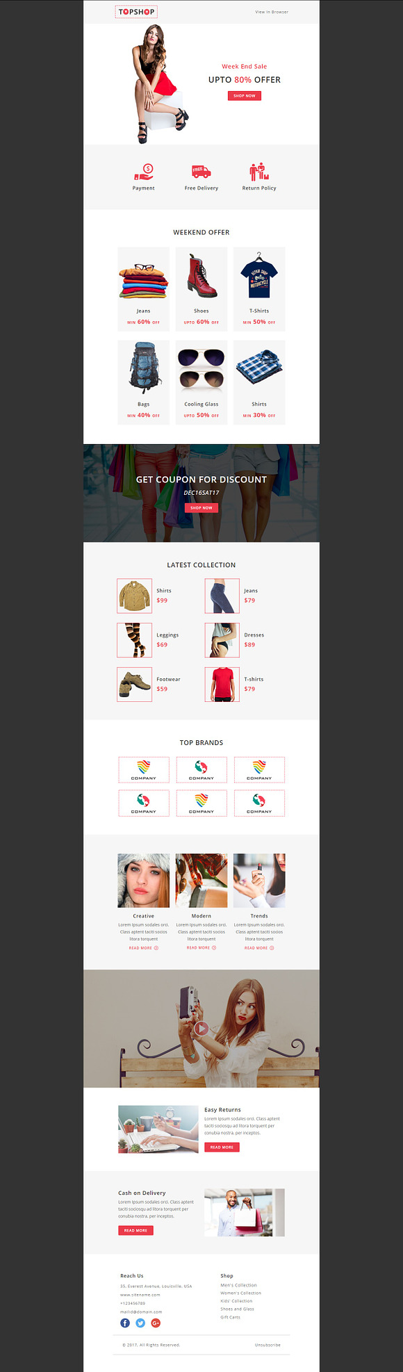 TOPSHOP - Responsive Email Template in Mailchimp Templates - product preview 1