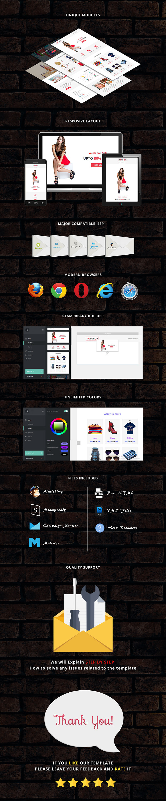 TOPSHOP - Responsive Email Template in Mailchimp Templates - product preview 2