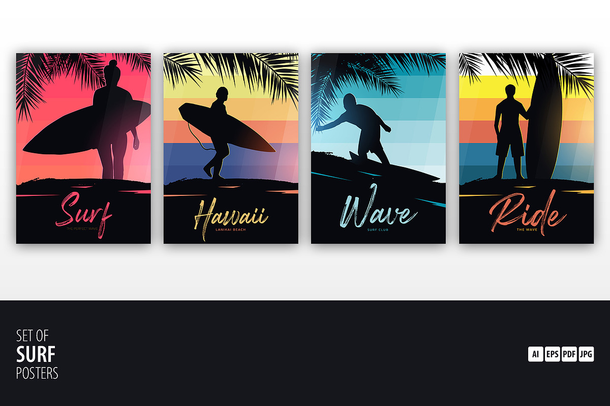 Surf Posters. in Illustrations - product preview 8