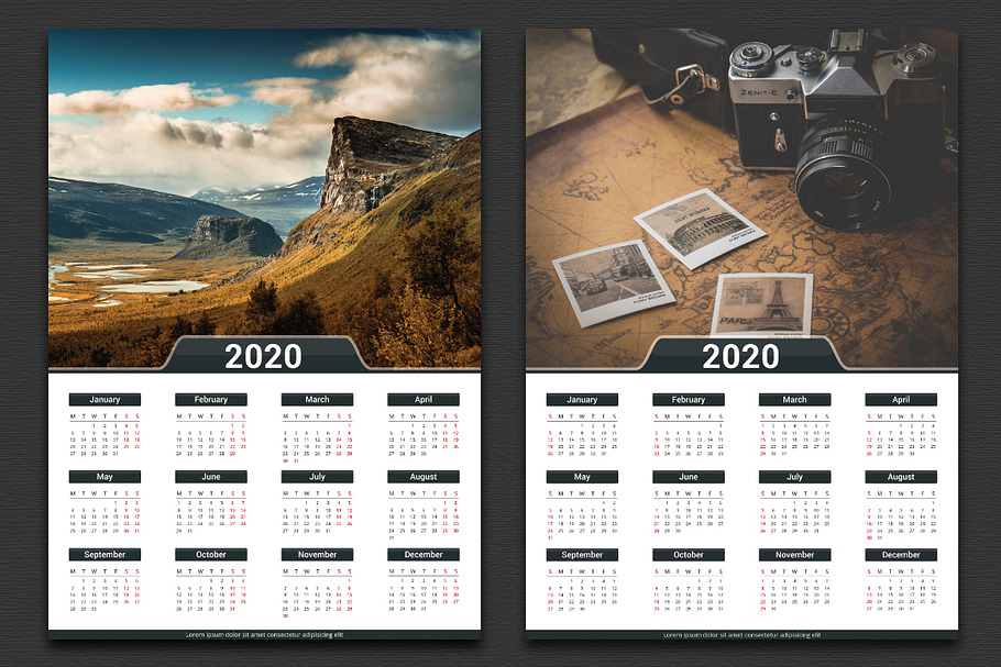 2020 Calendar in Stationery Templates - product preview 8