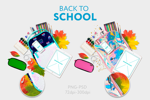 Back to school 2 mockup. Psd & Png in Scene Creator Mockups - product preview 5