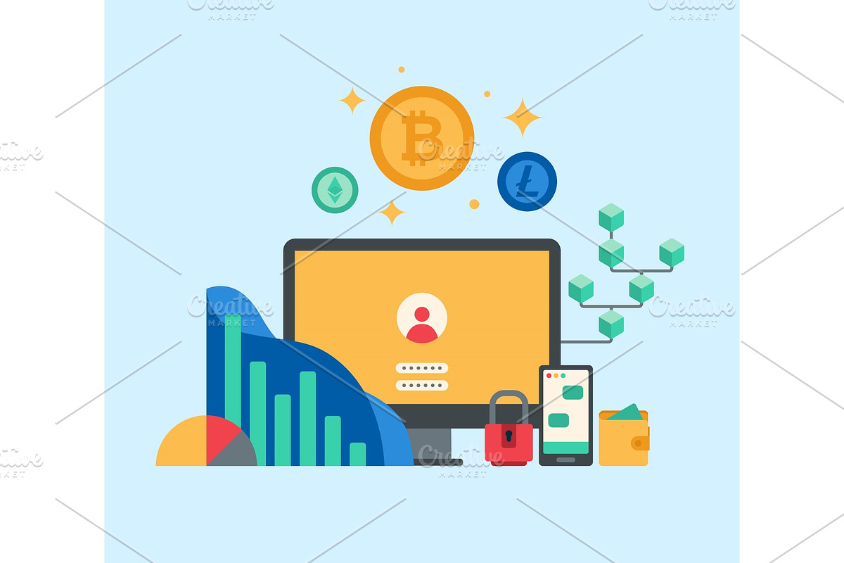 Cryptocurrency and blockchain in Illustrations - product preview 8