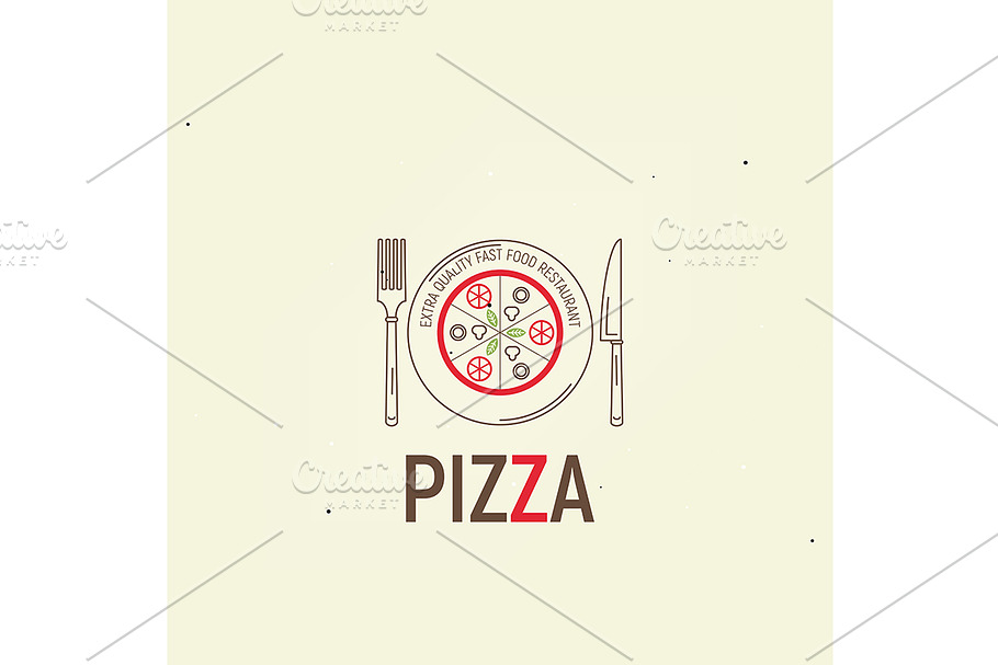 Pizza Template Menu in Illustrations - product preview 8