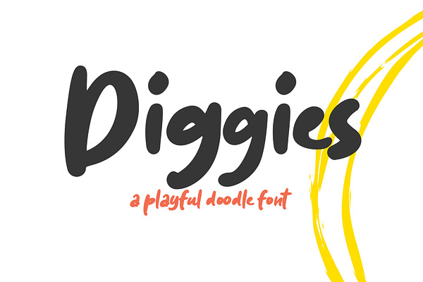 Diggies - A Playful Doodle Font