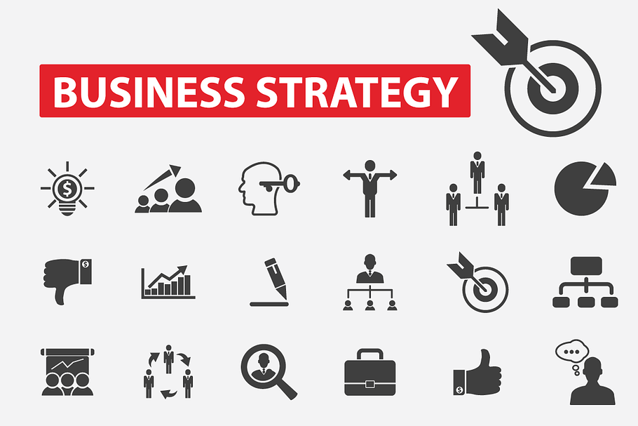 30 business strategy icons in Graphics - product preview 8