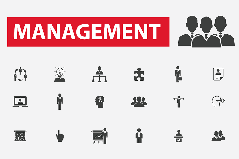36 management icons in Graphics - product preview 8