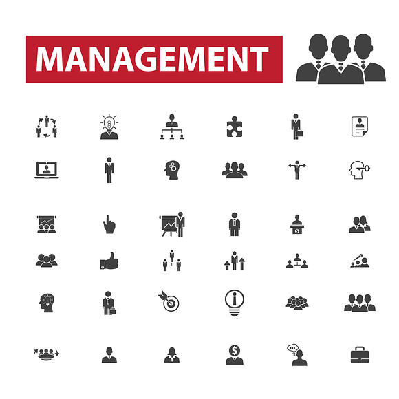 36 management icons in Graphics - product preview 1