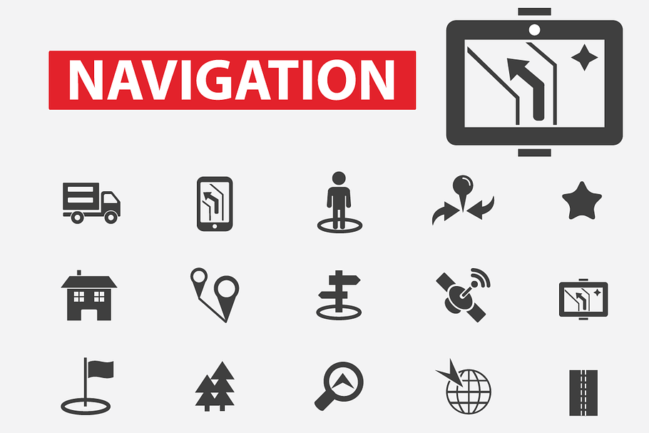 25 navigation icons