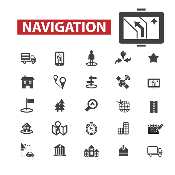 25 navigation icons in Navigation Icons - product preview 1