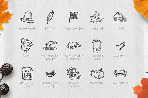 Thanksgiving - Hand Drawn Icons in Thanksgiving Icons - product preview 2