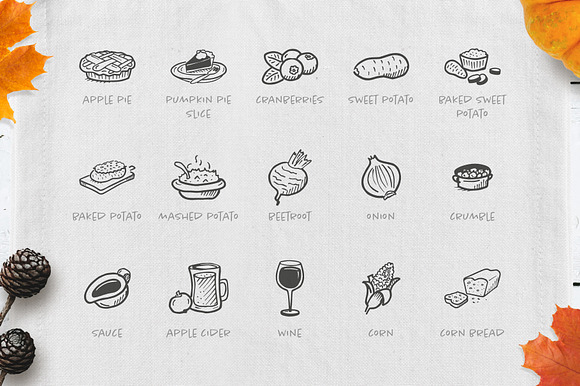 Thanksgiving - Hand Drawn Icons in Thanksgiving Icons - product preview 3