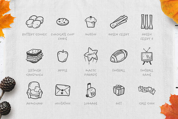 Thanksgiving - Hand Drawn Icons in Thanksgiving Icons - product preview 4