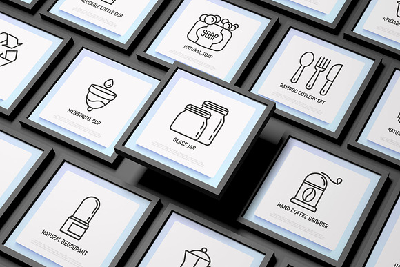 Zero Waste | 16 Thin Line Icons Set in Icons - product preview 1