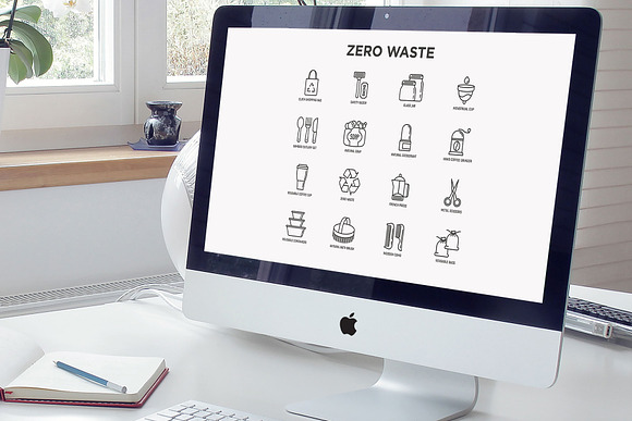 Zero Waste | 16 Thin Line Icons Set in Icons - product preview 7