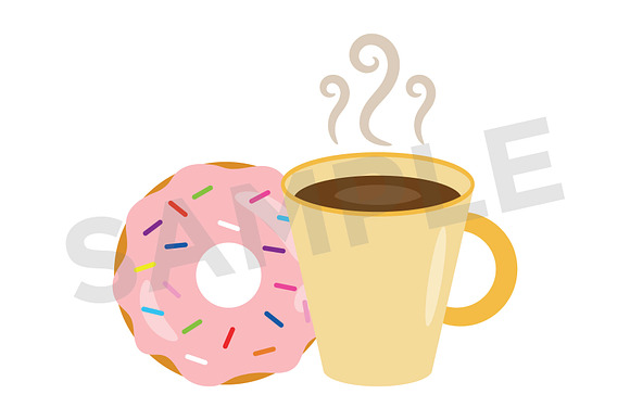 Donuts & Coffee Clip Art Set in Illustrations - product preview 3