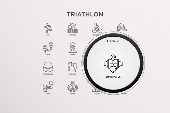 Triathlon | 16 Thin Line Icons Set in Icons - product preview 9