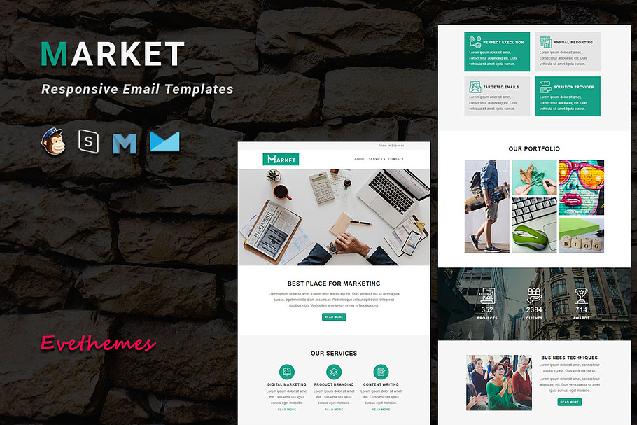 MARKET - Responsive Email Template in Mailchimp Templates - product preview 8