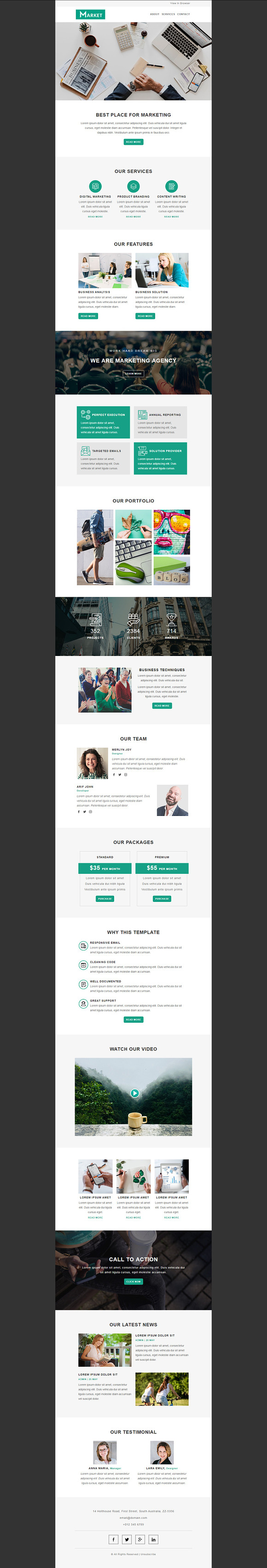 MARKET - Responsive Email Template in Mailchimp Templates - product preview 1