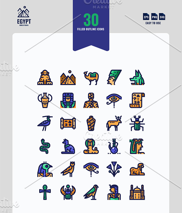 Egypt 90 Icons in Icons - product preview 2