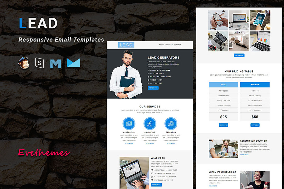 LEAD - Responsive Email Template in Mailchimp Templates - product preview 8