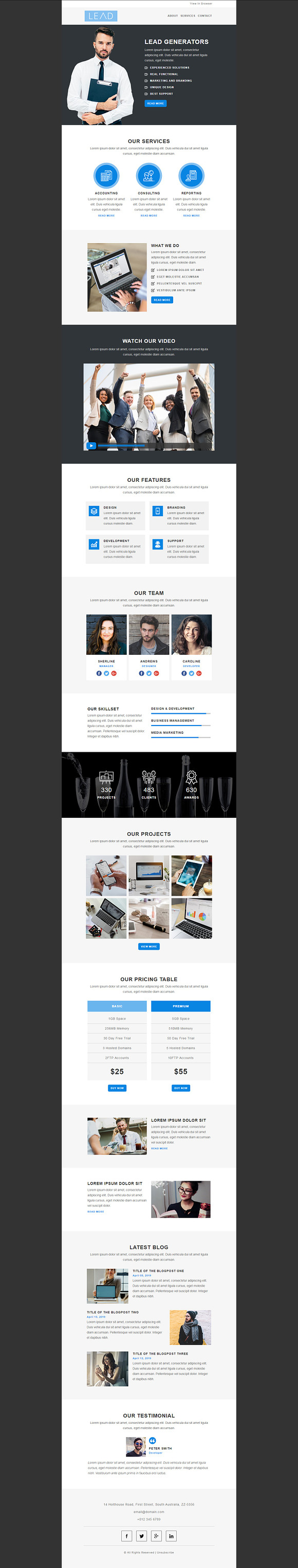 LEAD - Responsive Email Template in Mailchimp Templates - product preview 1