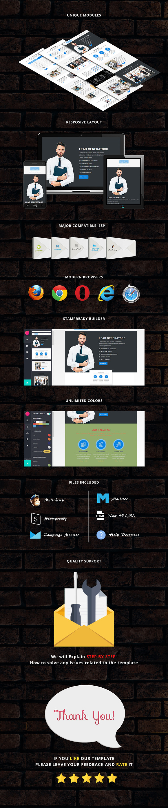 LEAD - Responsive Email Template in Mailchimp Templates - product preview 2