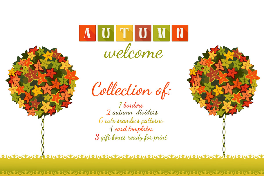 Autumn Welcome Vector Kit in Patterns - product preview 8