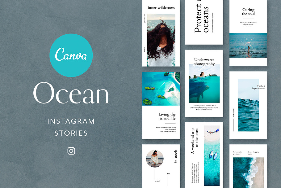 CANVA Ocean Instagram Stories in Instagram Templates - product preview 8