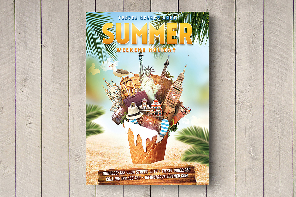 Summer Weekend Holiday Flyer in Flyer Templates - product preview 8