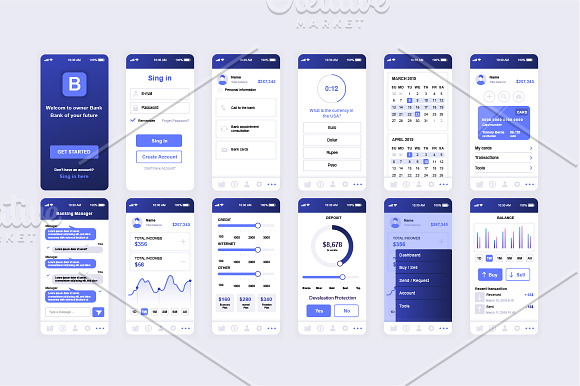 Mobile App UI Kit in Web Elements - product preview 4