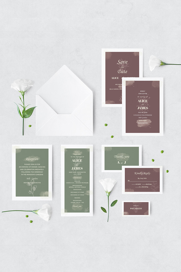 Elegant Wedding Set in Wedding Templates - product preview 9