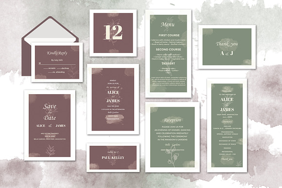 Elegant Wedding Set in Wedding Templates - product preview 13