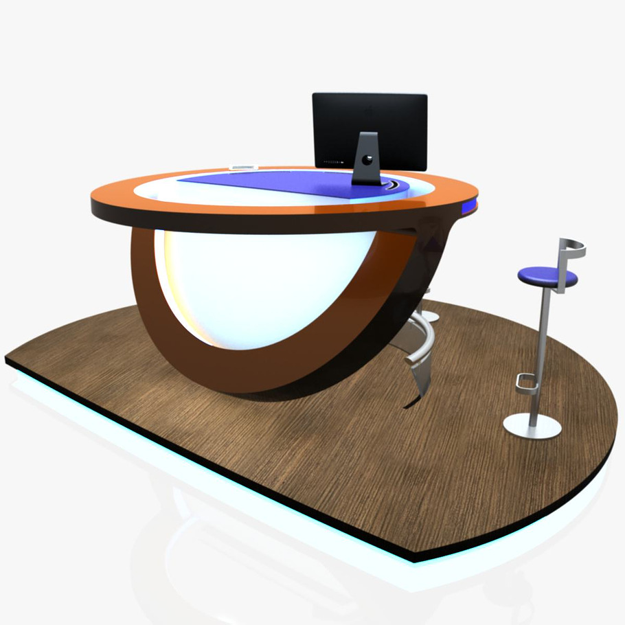 Virtual TV Studio Podium Desk Imac27 in Architecture - product preview 1