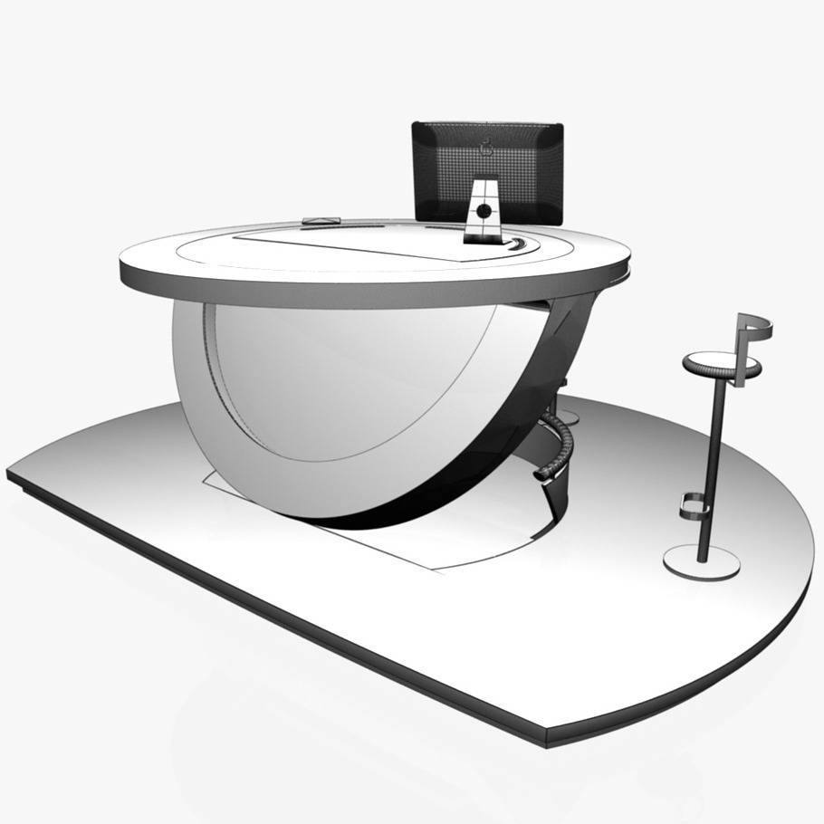 Virtual TV Studio Podium Desk Imac27 in Architecture - product preview 2