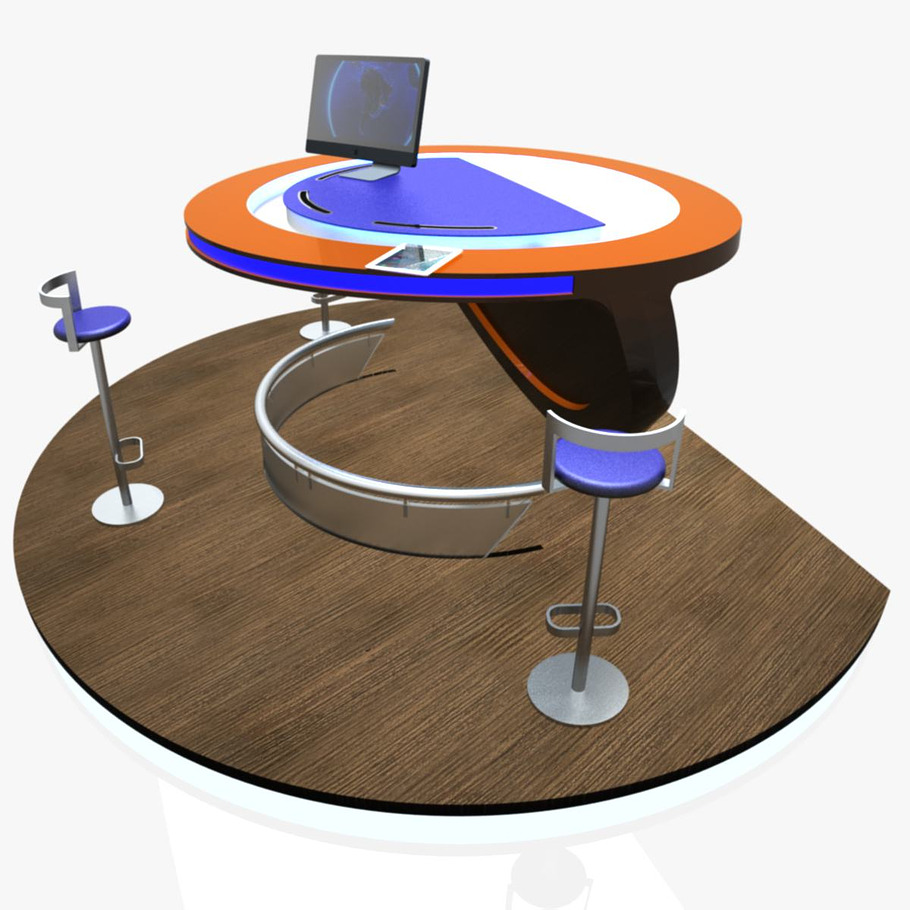 Virtual TV Studio Podium Desk Imac27 in Architecture - product preview 3
