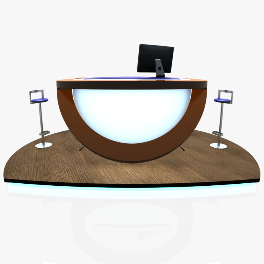 Virtual TV Studio Podium Desk Imac27 in Architecture - product preview 9