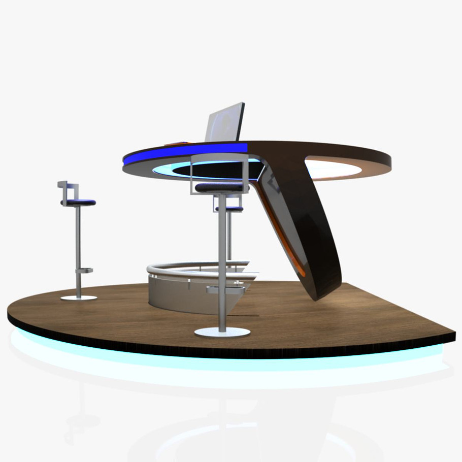 Virtual TV Studio Podium Desk Imac27 in Architecture - product preview 10
