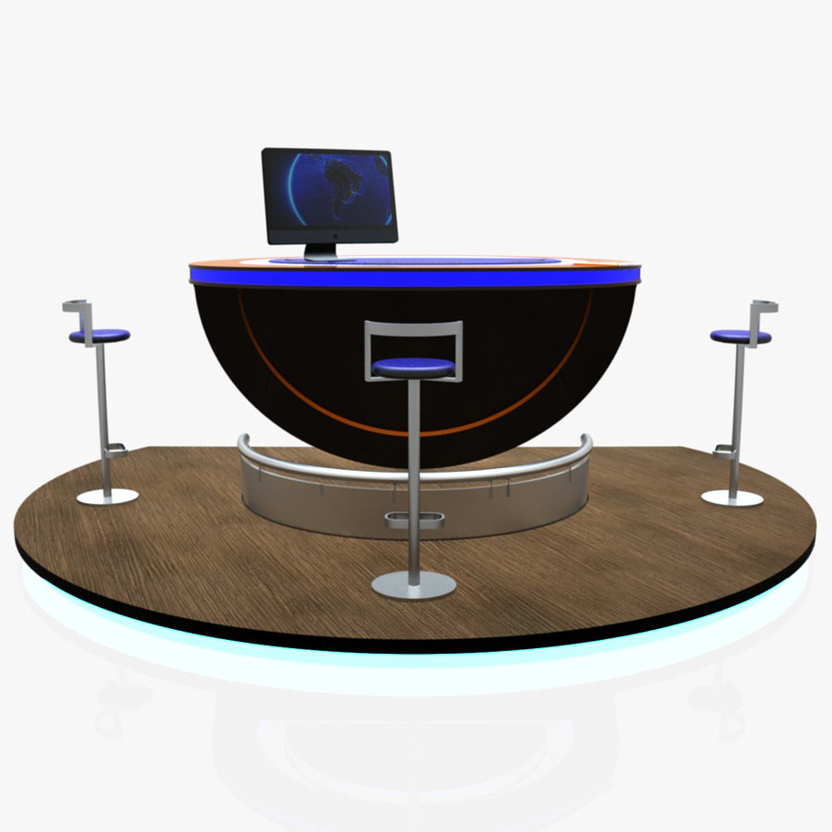 Virtual TV Studio Podium Desk Imac27 in Architecture - product preview 11