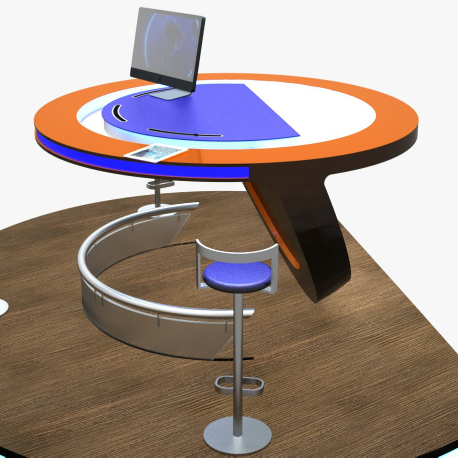 Virtual TV Studio Podium Desk Imac27 in Architecture - product preview 13