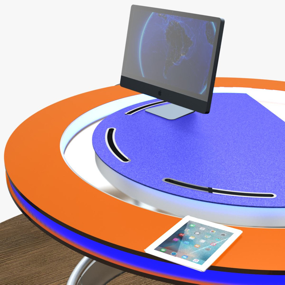Virtual TV Studio Podium Desk Imac27 in Architecture - product preview 14