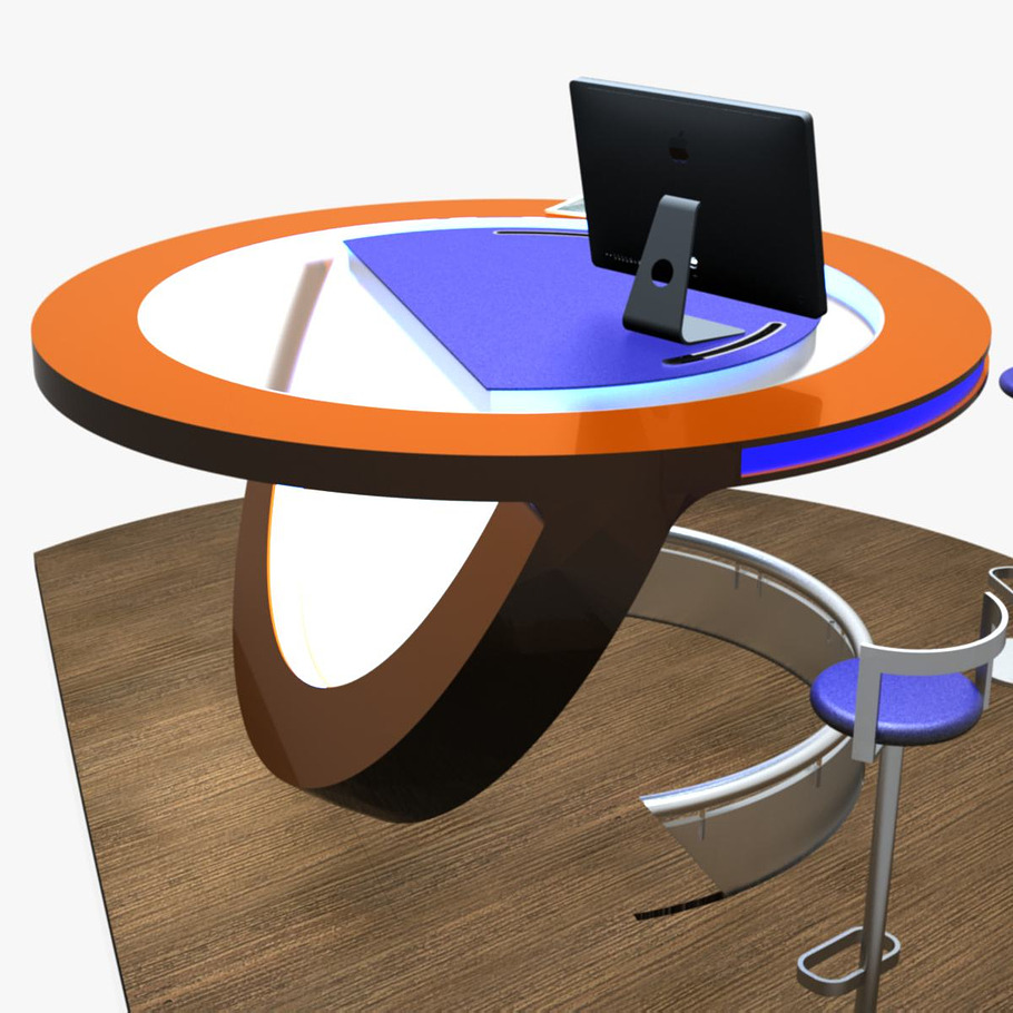 Virtual TV Studio Podium Desk Imac27 in Architecture - product preview 17