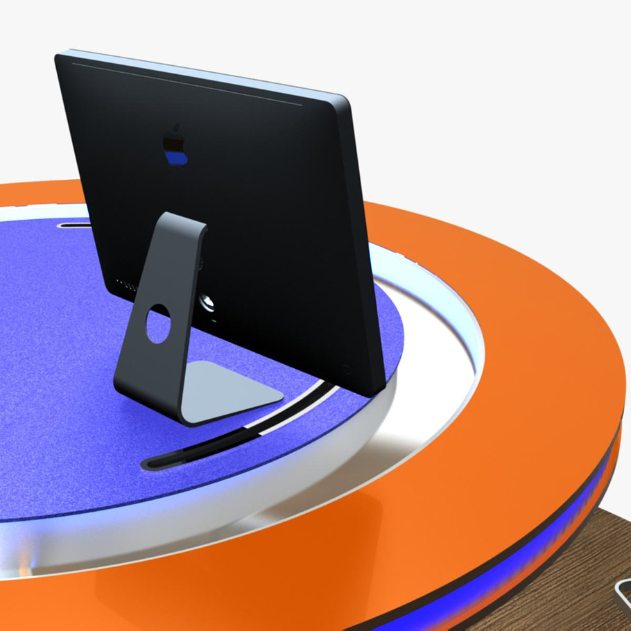 Virtual TV Studio Podium Desk Imac27 in Architecture - product preview 18